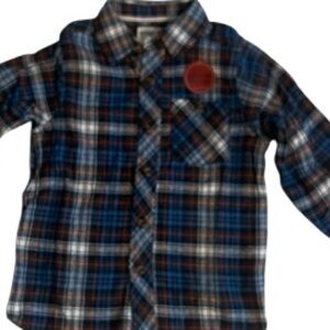 Distortion Brand Boys Plaid Shirt - Blue and White